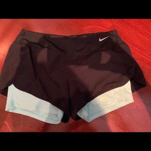 NIKE dri fit workout shorts, 2-1 spandex